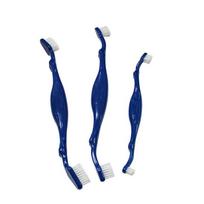 Dviejų galvučių švelnių šerelių šunų dantų šepetėlis burnos priežiūrai 93057/58/59 blue