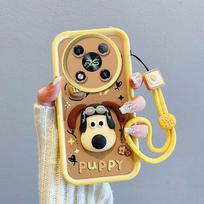 KEYSION Shockproof Case for Itel RS4 with Lanyard Soft Silicone Cute 3D Cartoon Doll Phone Back Cover for Itel RS4 for Itel RS4