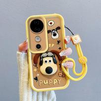 KEYSION Shockproof Case for VIVO V40 5G V40 Pro 5G with Lanyard Soft Silicone Cute 3D Cartoon Doll Phone Cover for VIVO V40 Pro for VIVO V40
