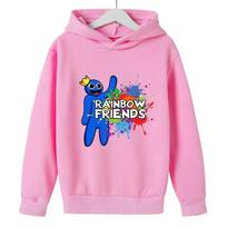 Rainbow friends New Boys' Hoodies game Cartoon Print Children's Spring Autumn Winter Long Sleeve Sweatshirt cute girls hoodies 100cm pink