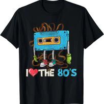 Juokinga gimtadienio dovana 1980 m. 3D spausdinimo vyriški marškinėliai 80-ųjų kasetės juosta Unisex stiliaus marškinėliai moterims, vyrams S blue
