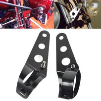 Universalus motociklo priekinio žibinto laikiklis su 3 skylėmis reguliuojamas 28–45 mm priekinio žibinto laikiklio spaustukas, skirtas Bobber Cafe Racer Chopper ATV