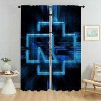 Kitchen Curtains 2 Pieces Rock-rammsteines Blackout Curtains for Living Room Curtain Halloween Decoration Shades Partition Child W50xH70cmx2pcs-CL blue