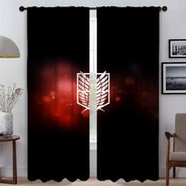 Attack on Titan Blackout Curtains for Camera Elegant Room Curtains 2 Pieces Blinds Living Room Curtain Tulle for Bedroom Shades W50xH70cmx2pcs-CL