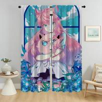 P-pokemones Home Interior Curtains for Camera Curtains Child Room Window Curtain for Room 2 Panel Shades Halloween Decoration W50xH70cmx2pcs-CL gray