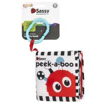 Sassy Lavinamasis žaislas, „Peek-A-Boo“ veiklos knygelė, nuo 0 mėnesių ir vyresniems, 1 dalis white