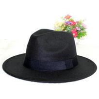 British Wide-brimmed Hat Big-brimmed Top Hat Retro Jazz Hat Men's and Women's Woolen Felt Hat One size - hat circumference 57CM juoda