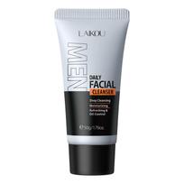 LAIKOU Men Daily Facial Cleanser Reduce Acne Oil Control Face Wash Refreshing 50g 50g gray
