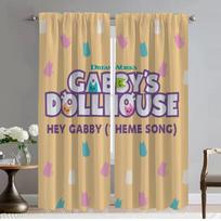 Gabbys Dollhouse Anti-mosquito Curtains for Living Room Curtain Halloween Decoration Home Interior Curtains 2 Pieces Partition W50xH70cmx2pcs-CL beige