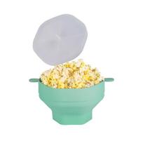 Silicone Popcorn Maker Popper Collapsible Microwavable Bowl Hot Air Popper Popcorn Bowls for Family Movie Night Christmas pilka spalva
