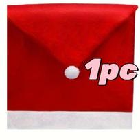 1-12 vnt. Kalėdinių kėdžių užvalkalų dekoro Santa Claus Raudonos kepurės kėdžių užvalkalai virtuvės valgomojo kėdžių užvalkalų rinkiniai Kalėdų šventei 60cm x 50cm red