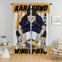Shades Haikyuu Window Curtain for Room 2 Panel Kitchen Curtains Home Interior Curtains Partition Halloween Decoration Living W50xH70cmx2pcs-CL