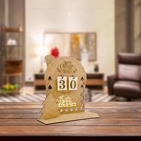 Christmas Wood DIY Advent Calendar Xmas Decoration Handmade 20x20cm Durable for Party Style A beige