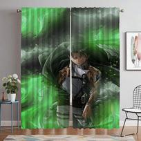 Anti-mosquito Curtains for Camera Attack on Titan Living Room Curtain Tulle for Bedroom Home Interior Curtains 2 Pieces Shades W50xH70cmx2pcs-CL