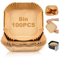 Air Fryer Disposable Paper Liner Square 8Inch Non-stick Airfryer Parchment Baking Paper for Cooking Steaming Basket Baking Tools