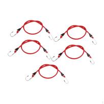 5 Pieces Bungee Cords with Hooks Bike Rear Seat Straps Mixed Colors Rubber Elastic Tie Downs 60cm Length red