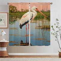 White Stork Kitchen Curtains for Doors Window Blinds Children's Room Curtains for Living Room 2 Elegant Pieces Shade Curtain W50xH70cmx2pcs-CL
