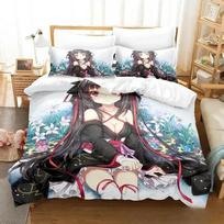 3D Anime Unbreakable Machine-Doll Patalynės Komplektas Antklodės Užvalkalas Lovos Komplektas Antklodės Užvalkalas Pagalvės Užvalkalas Antklodė karališko dydžio Karališkas Dydis Berniukams Suaugusiems 135X200cm-2pcs black