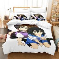 3D Spausdinti Anime STRIKE THE BLOOD Patalynės Komplektai išskirtinis lovos reikmenų rinkinys antklodės užvalkalas lovos užvalkalas prabangi gimtadienio dovana 135X200cm-2pcs blue