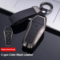 Key Case Cover for BYD Song Plus Atto 3 Han EV Tang DM Qin Seal Dolphin Leather Metal Remote Fob Holder Keychain Car Accessories
