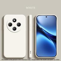 Liquid Silicone Case For Xiaomi Redmi 14C 14R 13C 13R A4 A3 Pro 4G Matte Original Liquid Shockproof Straight Edge Ultrathin Protector Soft Cover Shell Redmi A3 Pro 4G žalsvai mėlyna