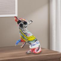 Animal Figurine Chihuahua Pup Ornament Decor Souvenirs Gifts Desktop Graffiti Dog Sculpture Style A