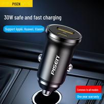 PISEN 30W Dual Port PD Mini Car Charger for Apple & Huawei balta