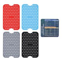 4pcs Reusable Silicone Fryer Liners High Heat Resistance Kitchen Fryer Liners with Cooking Table