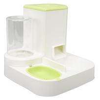 Pet Cat Waterer Food Feeder with 2.2L Food Container Odorless Dog 1L Automatic Water Dispenser Food žalia