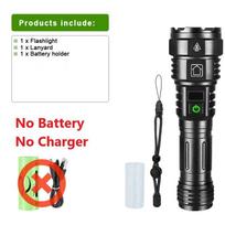 Didelės galios LED žibintuvėlis Įkraunamas Type-c žibintuvėlis 18650 Didelio nuotolio 1500M Prožektorius Kempingui Žvejybai no battery