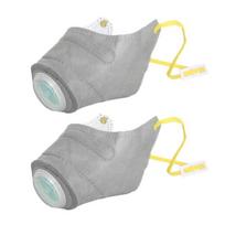 2/4Pcs Dog Respirator Muzzle Adjustable Air Filter Face Cushion Reusable Breathable Anti Fog Anti S 2pcs gray