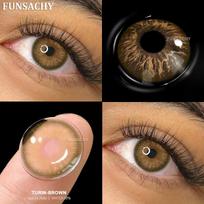Funsachy 1 Pair Natural Brown Eye Color Contact Lenses Grey Lens High Quality Student Annual Beauty Cosmetics
