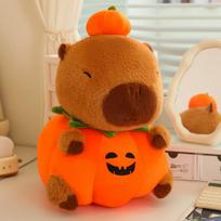 25-60cm Creative Fun Halloween Capybara Plush Doll Pillow Pumpkin Capybara Plush Toy Holiday Decoration Gift for Boys and Girls about 25cm