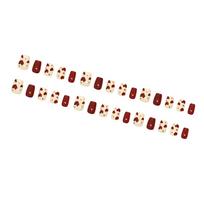 Valentine Fake Nail Square Press on Nail Acrylic Nail Full Cover False Nail Stick on Nail Gloss Artificial Nail 15 Sizes beige