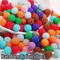 50/100/200pcs Solid Color Macaron Yangmei Bead Shape Bulk Colorful Summer Decorative Bead DIY Bracelet Earrings Necklace Foot Chain 50pcs įvairiaspalvis