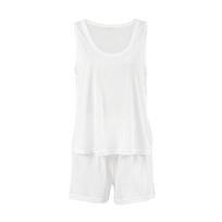 Solid Sleeveless Women Tank Set Wide Leg High Waist Female Shorts Sets 2025 Casual Spring Summer Square Collar Lady Sleepwear L balta