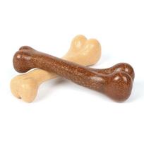 Jautienos kvapo patvarus žaislas-kaulas augintinio dantims dygti 12 cm ruda