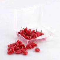 Heart Shape 50 Pack Plastic High Quality Cork Board Safety Colored Thumbtacks Pushpins Office School Accessories Supplies raudona