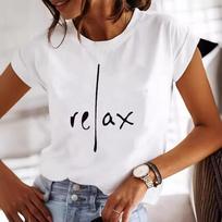 Letters Cute Short Sleeve Summer Printed Women's T-shirts S