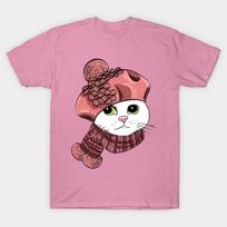 T Shirt Women Cat Cute Harajuku Print Kawaii Tshirt Summer Short Sleeve Female T-Shirt Top Tee S rožinė