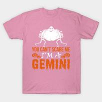 T Shirt Women You Cant Scare Me Im Gemini Ghost Halloween Harajuku Print Kawaii Tshirt Summer Short Sleeve Female T-Shirt Top Tee S rožinė