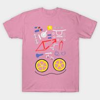 T Shirt Women Bmx Bits Harajuku Print Kawaii Tshirt Summer Short Sleeve Female T-Shirt Top Tee S rožinė
