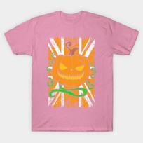 T Shirt Women Uk Pumpkin Flag Halloween Humor Harajuku Print Kawaii Tshirt Summer Short Sleeve Female T-Shirt Top Tee S rožinė