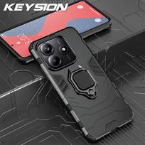 KEYSION Shockproof Armor Case for Redmi Note 14 4G 14 Pro+ 5G Silicone+PC Ring Stand Phone Back Cover for Redmi Note 14 Pro 5G for Redmi Note 14 juoda