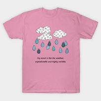 T Shirt Women Mood Weather Harajuku Print Kawaii Tshirt Summer Short Sleeve Female T-Shirt Top Tee S rožinė