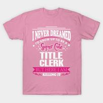 T Shirt Women Title Clerk Harajuku Print Kawaii Tshirt Summer Short Sleeve Female T-Shirt Top Tee S rožinė