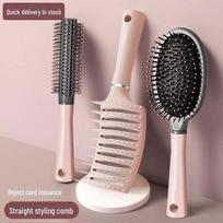 Women's Portable Cushion Massage Comb for Long and Curly Hair gray
