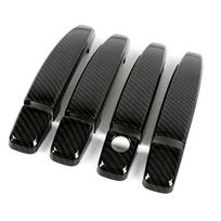 For Vauxhall ignia MK I 2008-2017 Carbon Fiber Printed Exterior Side Door Handle Cover Trim Moulding Frame Bezel Door Handle Cover gray