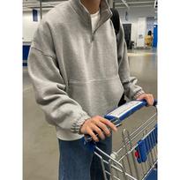 Unisex Hong Kong-Style Retro Half-Zip Sweatshirt: Trendy, Casual, and Versatile Fashion Jacket XXL pilka spalva