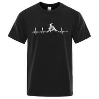 Mountain Bike Heartbeat Funny Mtb Dirt Bike Men Tshirt Hip Hop Casual Tops Summer Street T Shirt Oversized Cotton Short Sleeve S juoda